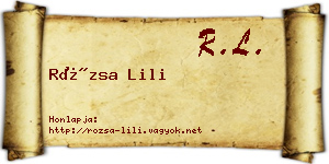 Rózsa Lili névjegykártya